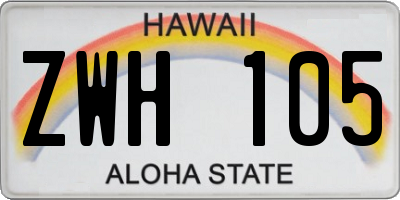 HI license plate ZWH105