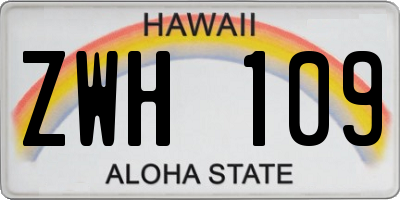 HI license plate ZWH109