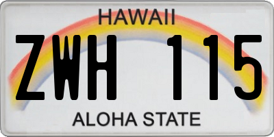 HI license plate ZWH115