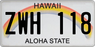 HI license plate ZWH118