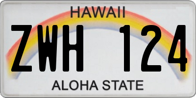 HI license plate ZWH124