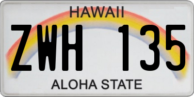HI license plate ZWH135