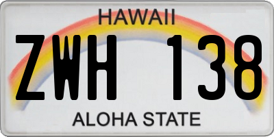 HI license plate ZWH138