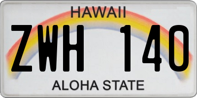 HI license plate ZWH140