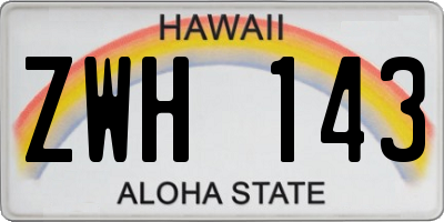 HI license plate ZWH143