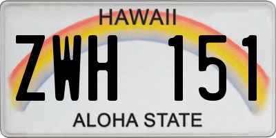 HI license plate ZWH151