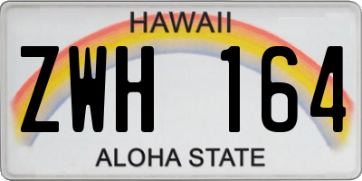 HI license plate ZWH164