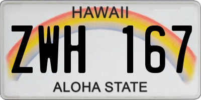 HI license plate ZWH167