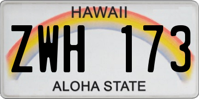 HI license plate ZWH173
