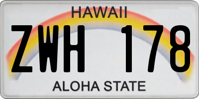 HI license plate ZWH178