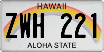 HI license plate ZWH221