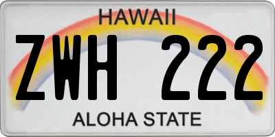 HI license plate ZWH222