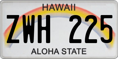HI license plate ZWH225
