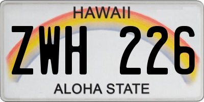 HI license plate ZWH226