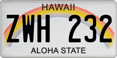 HI license plate ZWH232