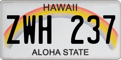 HI license plate ZWH237