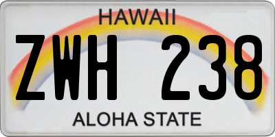 HI license plate ZWH238