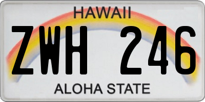 HI license plate ZWH246