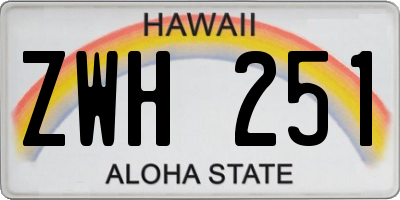 HI license plate ZWH251