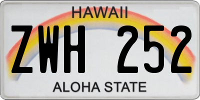 HI license plate ZWH252
