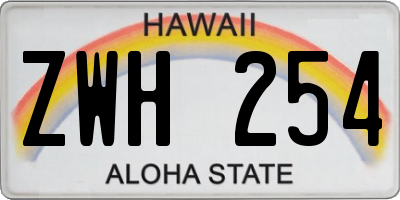 HI license plate ZWH254