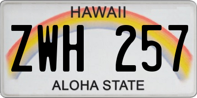 HI license plate ZWH257