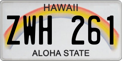 HI license plate ZWH261