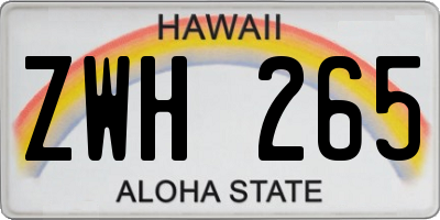 HI license plate ZWH265