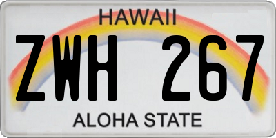 HI license plate ZWH267