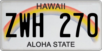 HI license plate ZWH270