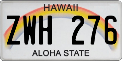 HI license plate ZWH276
