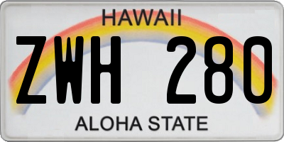 HI license plate ZWH280