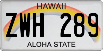 HI license plate ZWH289