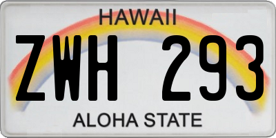 HI license plate ZWH293