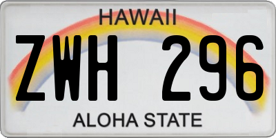 HI license plate ZWH296