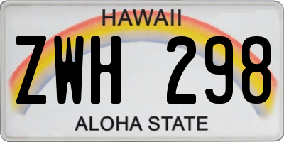 HI license plate ZWH298