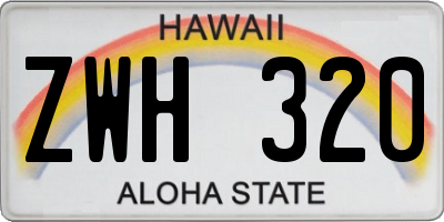 HI license plate ZWH320