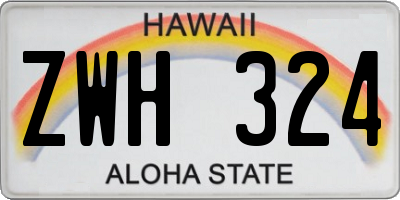 HI license plate ZWH324