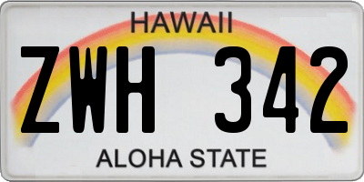 HI license plate ZWH342