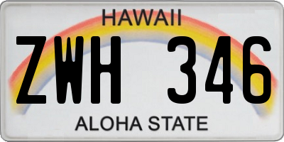 HI license plate ZWH346