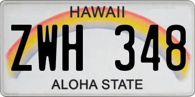 HI license plate ZWH348