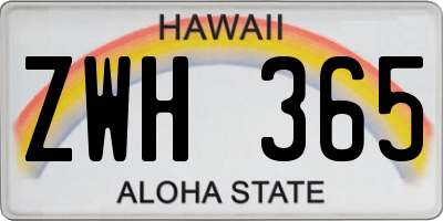 HI license plate ZWH365
