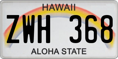 HI license plate ZWH368