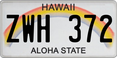 HI license plate ZWH372