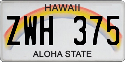 HI license plate ZWH375