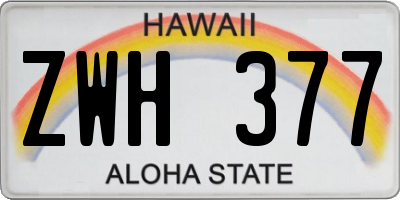 HI license plate ZWH377
