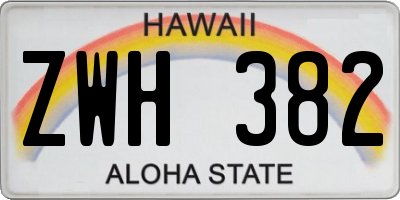 HI license plate ZWH382