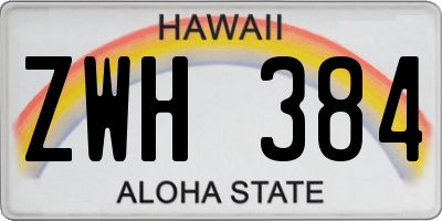 HI license plate ZWH384
