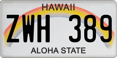HI license plate ZWH389