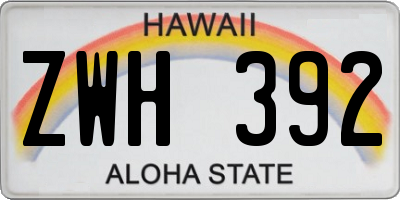 HI license plate ZWH392
